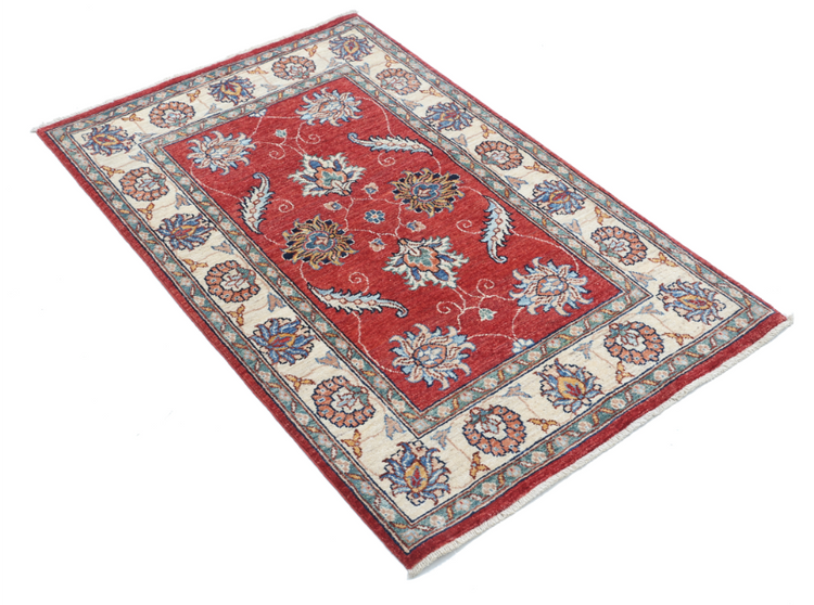 Hand Knotted Ziegler Wool Rug - 2' 9" X 4' 3" 2' 9" X 4' 3" (84 X 130) / Red / Wool