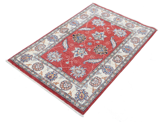 Hand Knotted Ziegler Wool Rug - 2' 9" X 4' 3" 2' 9" X 4' 3" (84 X 130) / Red / Wool