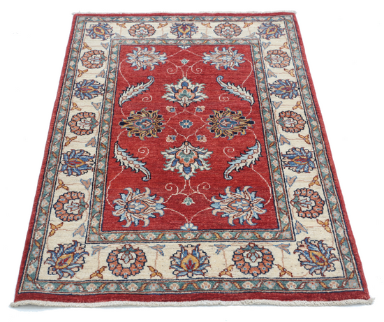 Hand Knotted Ziegler Wool Rug - 2' 9" X 4' 3" 2' 9" X 4' 3" (84 X 130) / Red / Wool