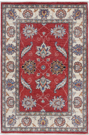 Hand Knotted Ziegler Wool Rug - 2' 9" X 4' 3" 2' 9" X 4' 3" (84 X 130) / Red / Wool