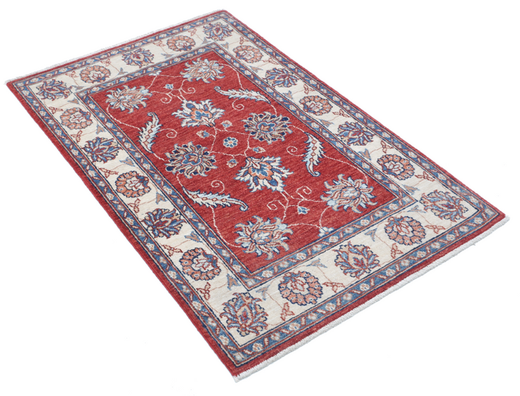 Hand Knotted Ziegler Wool Rug - 2' 9" X 4' 3" 2' 9" X 4' 3" (84 X 130) / Red / Wool