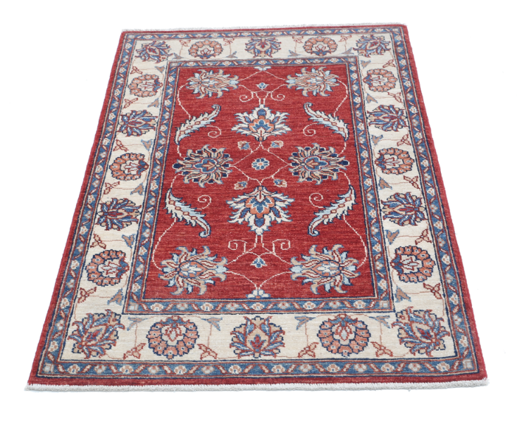 Hand Knotted Ziegler Wool Rug - 2' 9" X 4' 3" 2' 9" X 4' 3" (84 X 130) / Red / Wool