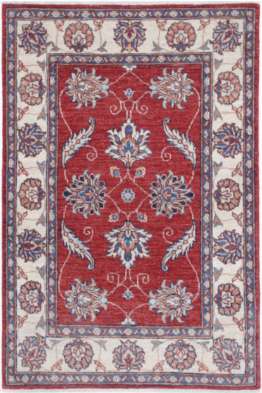 Hand Knotted Ziegler Wool Rug - 2' 9" X 4' 3" 2' 9" X 4' 3" (84 X 130) / Red / Wool