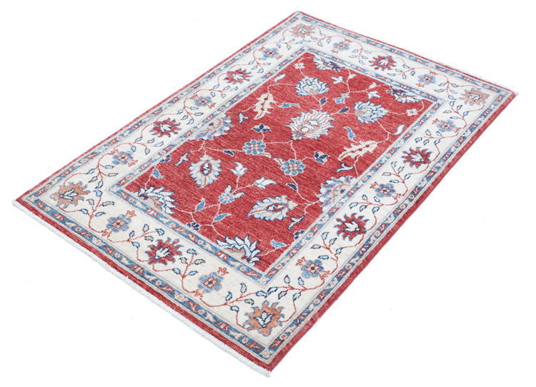 Hand Knotted Ziegler Wool Rug - 2' 9" X 4' 3" 2' 9" X 4' 3" (84 X 130) / Red / Wool