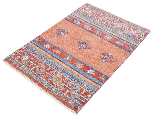 Hand Knotted Khurjeen Wool Rug - 2'7'' x 3'11''