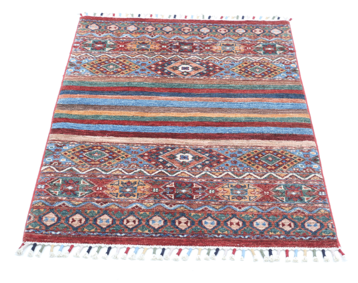 Hand Knotted Khurjeen Wool Rug - 2' 8" X 4' 0" 2' 8" X 4' 0" (81 X 122) / Multi / Wool