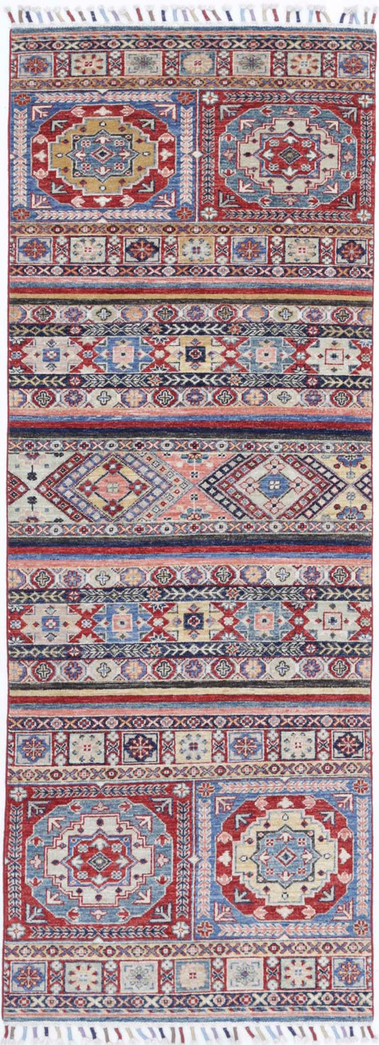 Hand Knotted Khurjeen Wool Rug - 2'9'' x 7'10''