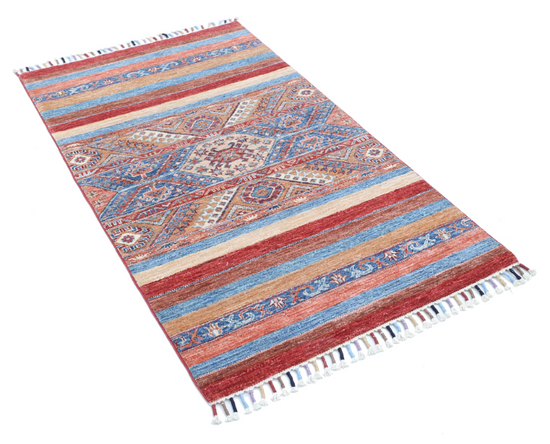 Hand Knotted Khurjeen Wool Rug - 2' 11" X 4' 10" 2' 11" X 4' 10" (89 X 147) / Multi / Wool