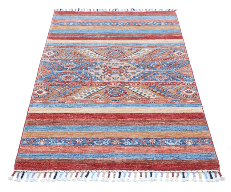 Hand Knotted Khurjeen Wool Rug - 2' 11" X 4' 10" 2' 11" X 4' 10" (89 X 147) / Multi / Wool