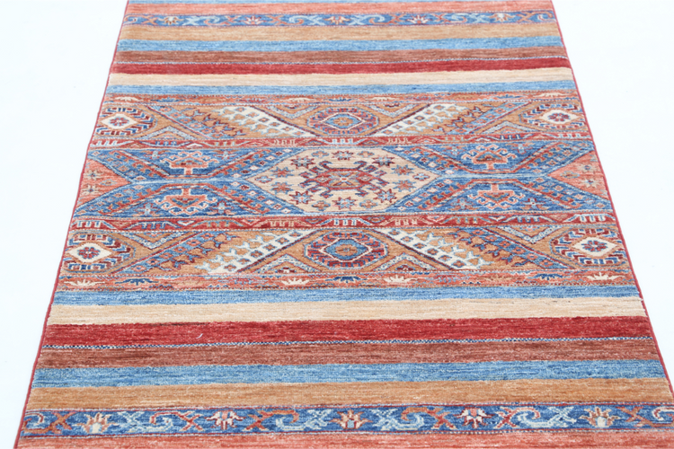 Hand Knotted Khurjeen Wool Rug - 2' 11" X 4' 10" 2' 11" X 4' 10" (89 X 147) / Multi / Wool