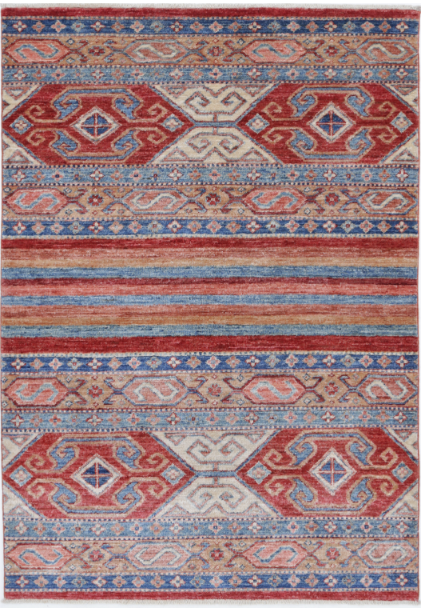 Hand Knotted Khurjeen Wool Rug - 3' 2" X 4' 9" 3' 2" X 4' 9" (97 X 145) / Multi / Wool