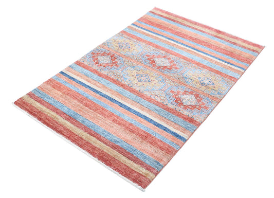 Hand Knotted Khurjeen Wool Rug - 3'0'' x 4'9''
