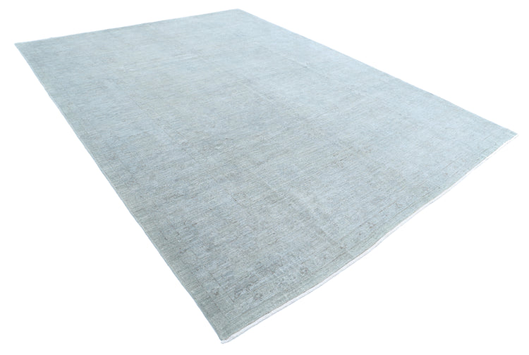 Hand Knotted Overdye Wool Rug - 8' 9" X 11' 8" 8' 9" X 11' 8" (267 X 356) / Grey / Wool