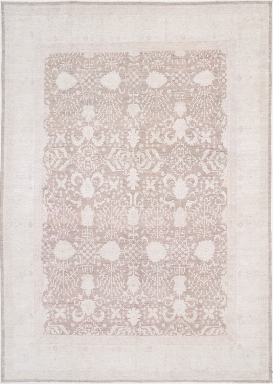 Hand Knotted Serenity Wool Rug - 9' 6" X 13' 8" 9' 6" X 13' 8" (290 X 417) / Brown / Wool