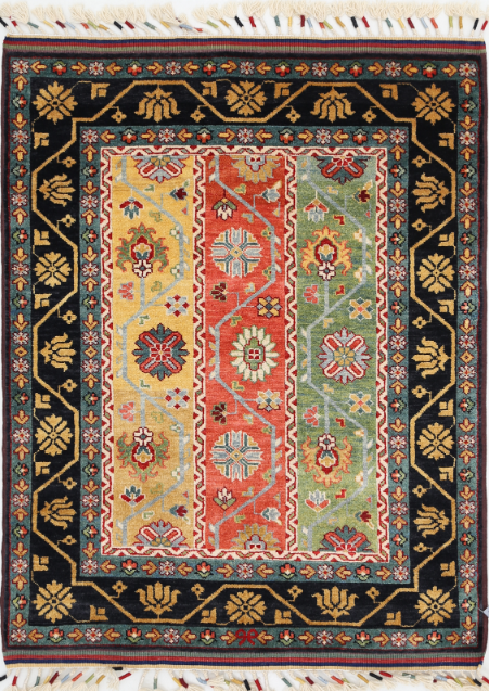 Hand Knotted Shaal Wool Rug - 3' 2" X 4' 3" 3' 2" X 4' 3" (97 X 130) / Multi / Wool