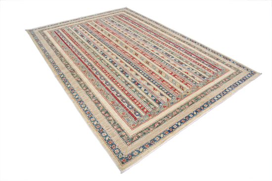 Hand Knotted Shaal Wool Rug - 6' 9" X 9' 7" 6' 9" X 9' 7" (206 X 292) / Multi / Wool