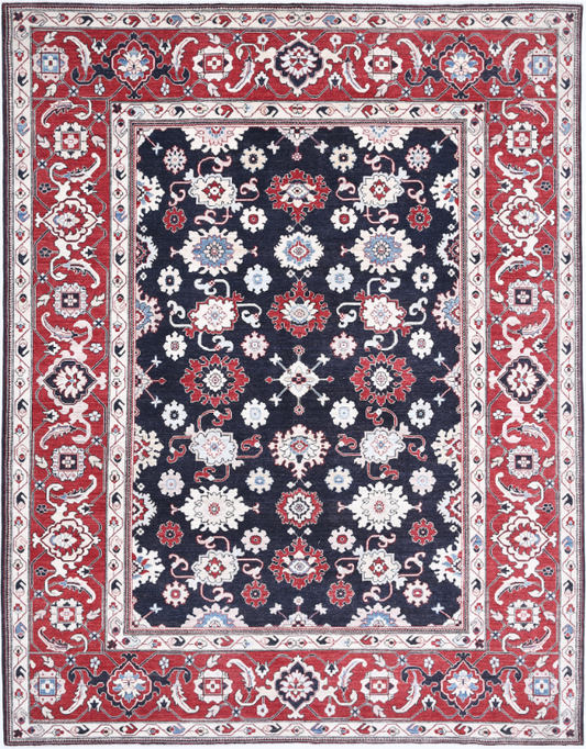 Hand Knotted Ziegler Wool Rug - 8' 10" X 11' 4" 8' 10" X 11' 4" (269 X 345) / Black / Wool