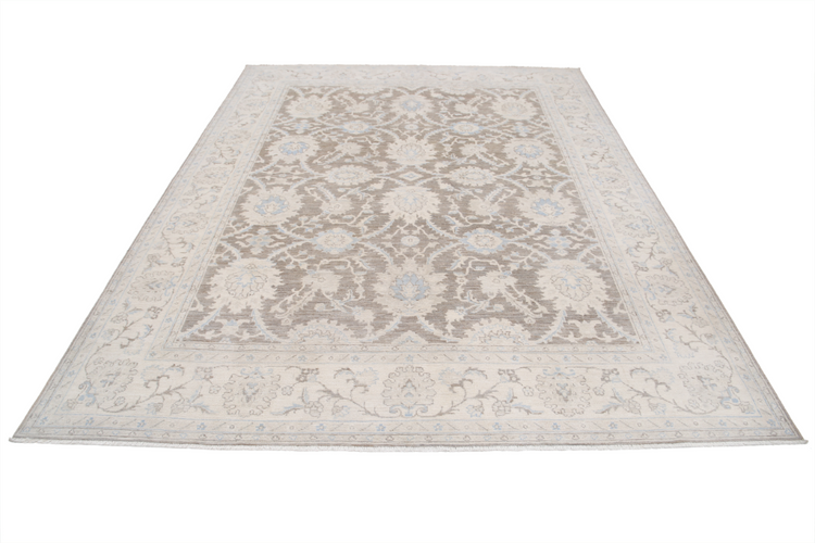 Hand Knotted Serenity Wool Rug - 7' 7" X 9' 9" 7' 7" X 9' 9" (231 X 297) / Brown / Wool