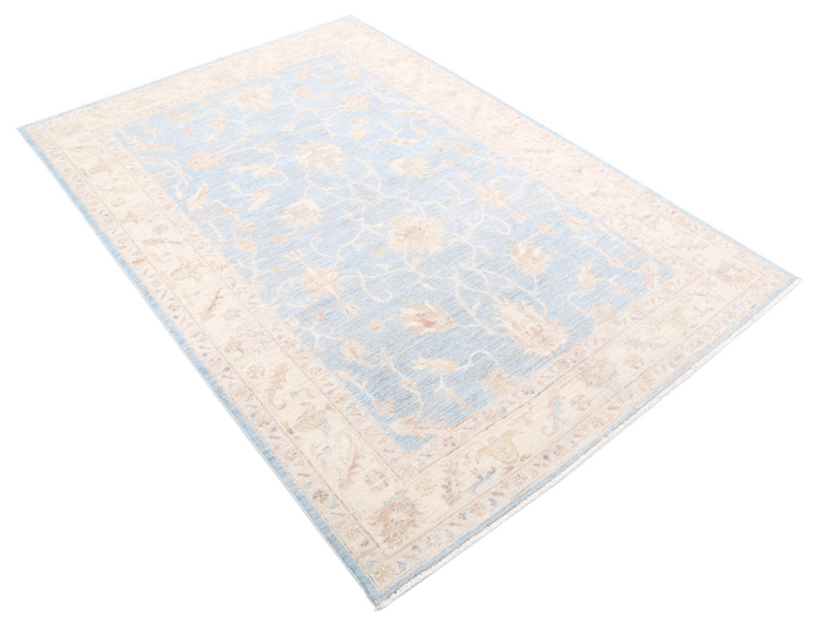 Hand Knotted Serenity Wool Rug - 4' 9" X 6' 11" 4' 9" X 6' 11" (145 X 211) / Blue / Wool