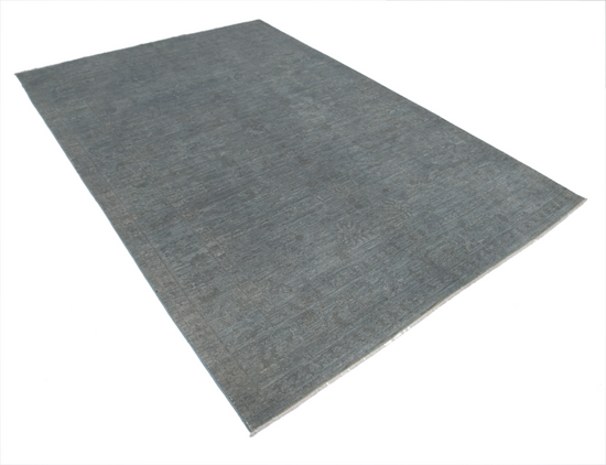 Hand Knotted Overdye Wool Rug - 6' 2" X 8' 10" 6' 2" X 8' 10" (188 X 269) / Grey / Wool