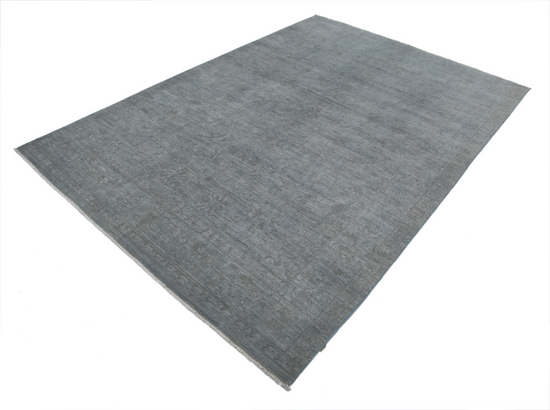 Hand Knotted Overdye Wool Rug - 6' 2" X 8' 10" 6' 2" X 8' 10" (188 X 269) / Grey / Wool