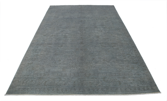 Hand Knotted Overdye Wool Rug - 6' 2" X 8' 10" 6' 2" X 8' 10" (188 X 269) / Grey / Wool