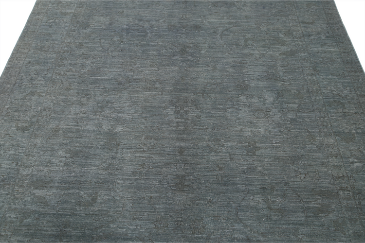 Hand Knotted Overdye Wool Rug - 6' 2" X 8' 10" 6' 2" X 8' 10" (188 X 269) / Grey / Wool