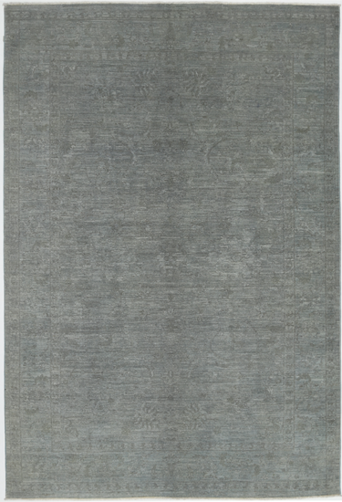 Hand Knotted Overdye Wool Rug - 6' 2" X 8' 10" 6' 2" X 8' 10" (188 X 269) / Grey / Wool