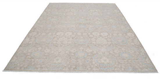 Hand Knotted Artemix Wool Rug - 7' 11" X 9' 9" 7' 11" X 9' 9" (241 X 297) / Taupe / Wool