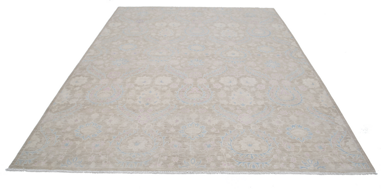 Hand Knotted Artemix Wool Rug - 7' 11" X 9' 9" 7' 11" X 9' 9" (241 X 297) / Taupe / Wool