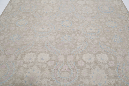 Hand Knotted Artemix Wool Rug - 7' 11" X 9' 9" 7' 11" X 9' 9" (241 X 297) / Taupe / Wool