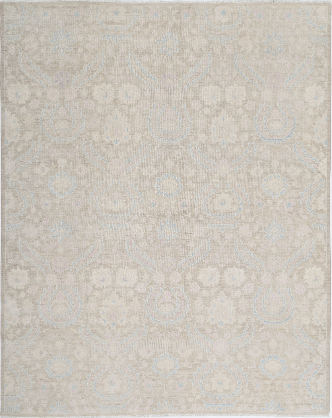 Hand Knotted Artemix Wool Rug - 7' 11" X 9' 9" 7' 11" X 9' 9" (241 X 297) / Taupe / Wool