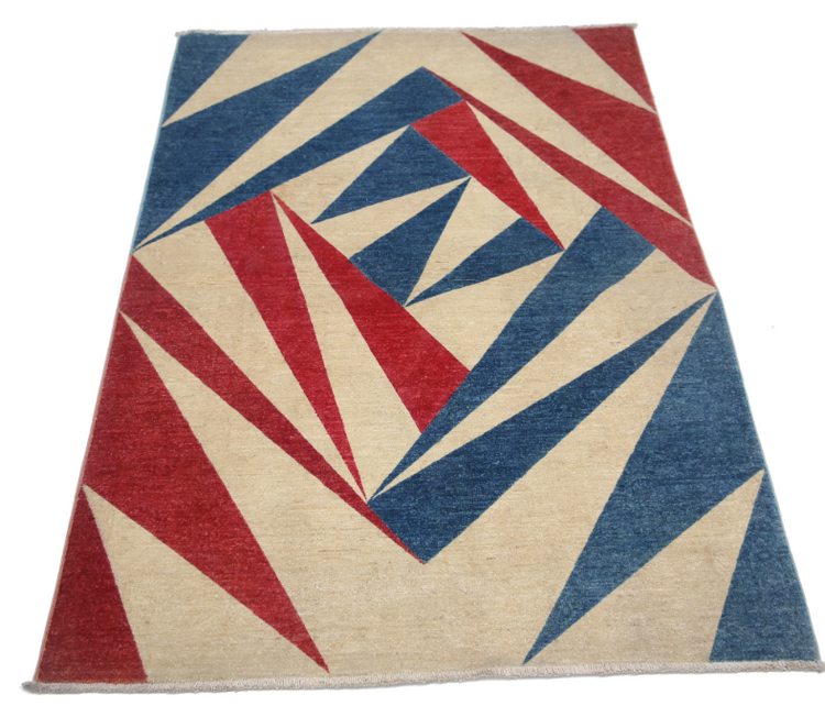 Hand Knotted Ziegler Wool Rug - 3' 3" X 4' 9" 3' 3" X 4' 9" (99 X 145) / Multi / Wool