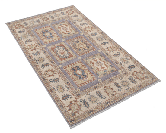 Hand Knotted Bakhtiari Wool Rug - 3' 0" X 5' 0" 3' 0" X 5' 0" (91 X 152) / Grey / Wool