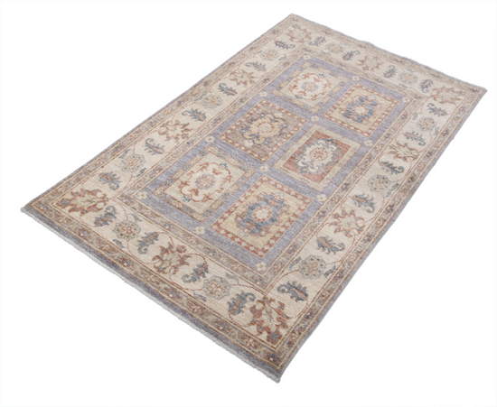 Hand Knotted Bakhtiari Wool Rug - 3' 0" X 5' 0" 3' 0" X 5' 0" (91 X 152) / Grey / Wool