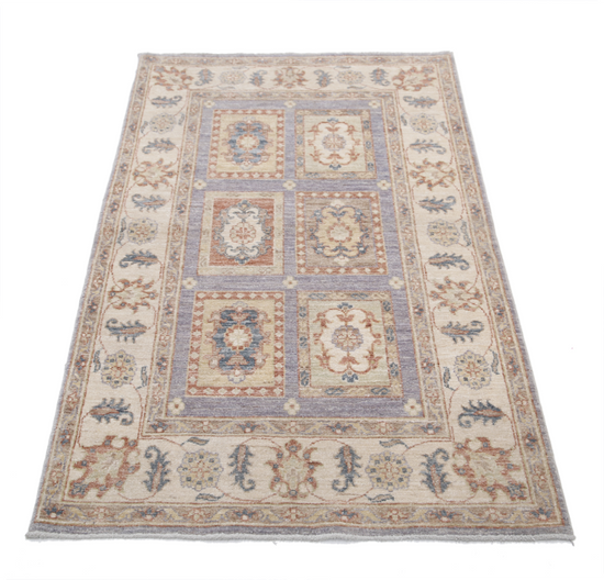 Hand Knotted Bakhtiari Wool Rug - 3' 0" X 5' 0" 3' 0" X 5' 0" (91 X 152) / Grey / Wool