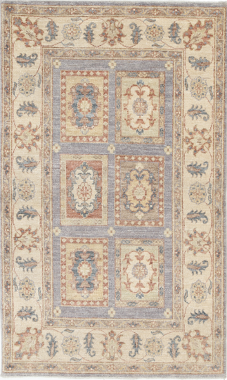 Hand Knotted Bakhtiari Wool Rug - 3' 0" X 5' 0" 3' 0" X 5' 0" (91 X 152) / Grey / Wool