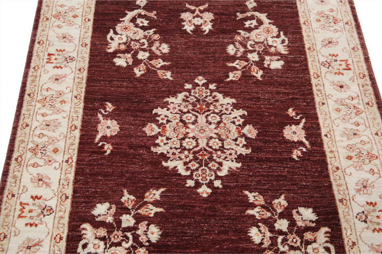 Hand Knotted Ziegler Wool Rug - 3' 5" X 4' 11" 3' 5" X 4' 11" (104 X 150) / Brown / Wool