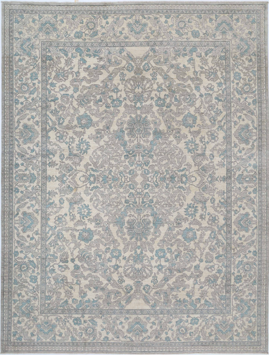 Hand Knotted Serenity Wool Rug - 9' 7" X 12' 5" 9' 7" X 12' 5" (292 X 379) / Ivory / Wool