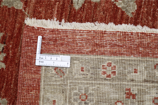 Hand Knotted Ziegler Wool Rug - 9' 7" X 11' 11" 9' 7" X 11' 11" (292 X 363) / Red / Wool