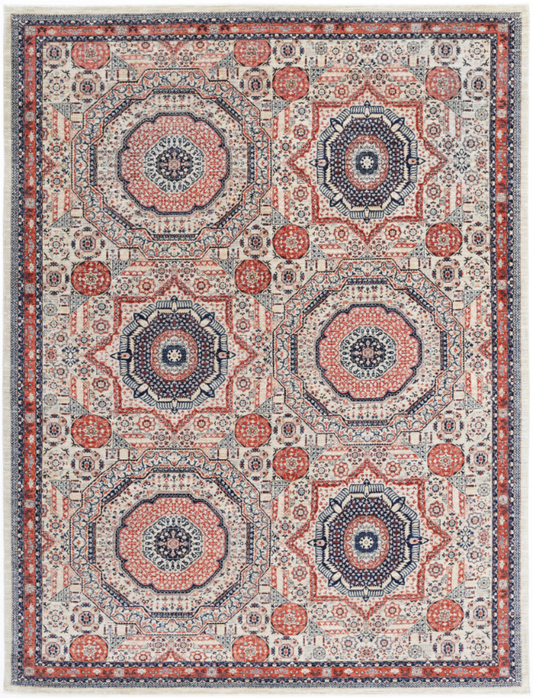 Hand Knotted Mamluk Wool Rug - 9' 1" X 12' 1" 9' 1" X 12' 1" (277 X 368) / Beige / Wool