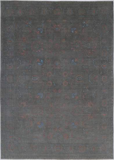 Hand Knotted Onyx Wool Rug - 9' 8" X 13' 9" 9' 8" X 13' 9" (295 X 419) / Grey / Wool