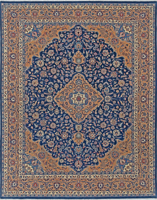 Hand Knotted Heritage Wool Rug - 8' 0" X 10' 2" 8' 0" X 10' 2" (244 X 310) / Blue / Wool