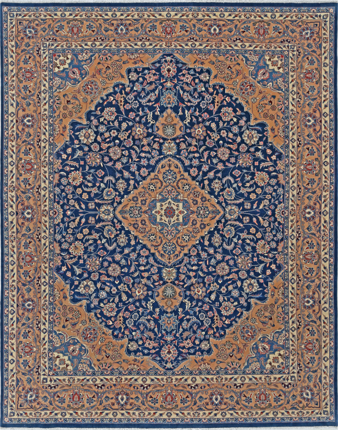 Hand Knotted Heritage Wool Rug - 8' 0" X 10' 2" 8' 0" X 10' 2" (244 X 310) / Blue / Wool