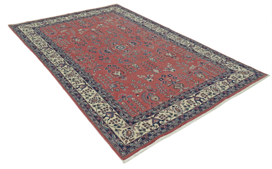 Hand Knotted Heritage Wool Rug - 5' 11" X 8' 11" 5' 11" X 8' 11" (180 X 272) / Pink / Wool