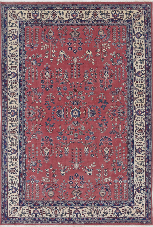 Hand Knotted Heritage Wool Rug - 5' 11" X 8' 11" 5' 11" X 8' 11" (180 X 272) / Pink / Wool