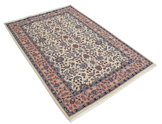 Hand Knotted Heritage Wool Rug - 4' 1" X 6' 1" 4' 1" X 6' 1" (124 X 185) / Ivory / Wool