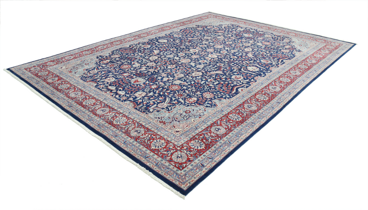 Hand Knotted Heritage Wool Rug - 9' 9" X 13' 10" 9' 9" X 13' 10" (297 X 422) / Blue / Wool