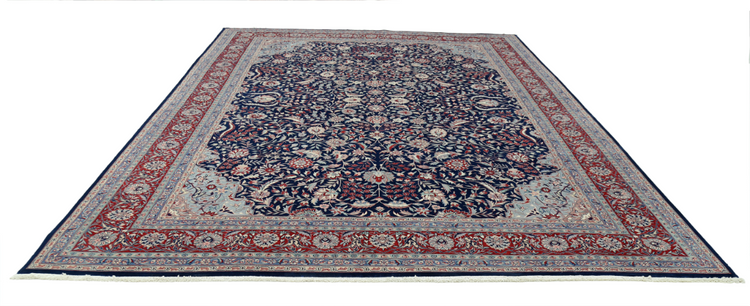 Hand Knotted Heritage Wool Rug - 9' 9" X 13' 10" 9' 9" X 13' 10" (297 X 422) / Blue / Wool