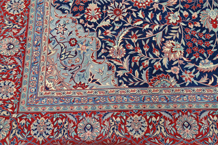 Hand Knotted Heritage Wool Rug - 9' 9" X 13' 10" 9' 9" X 13' 10" (297 X 422) / Blue / Wool